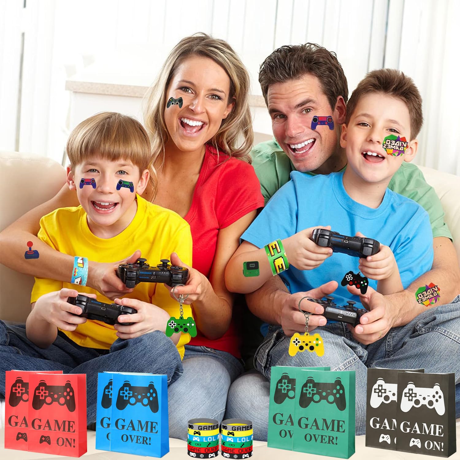 Oneant Lot De 124 Sacs Cadeaux Pour Fête De Jeu Vidéo, Cadeaux De Fête