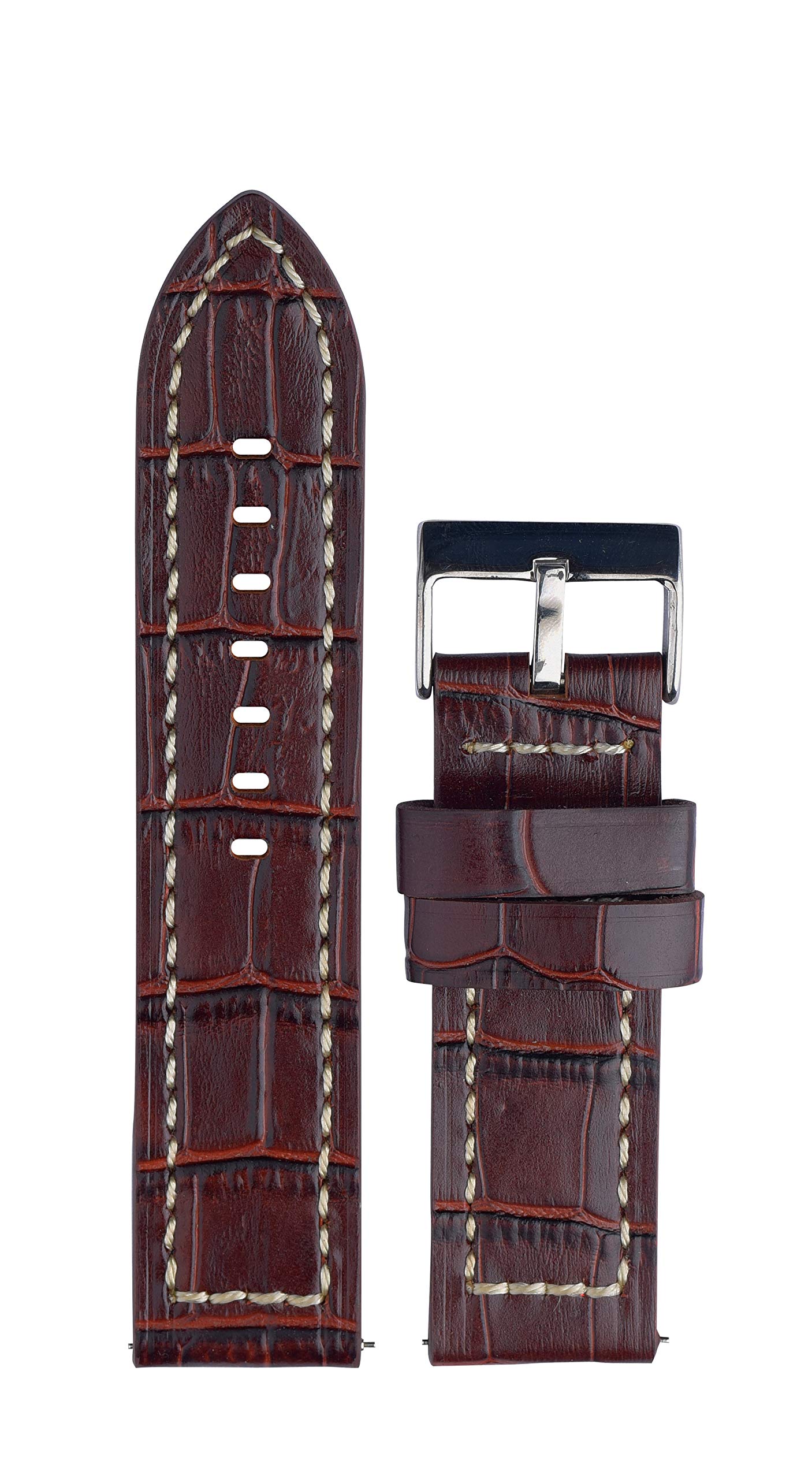EXOR CASTORO B BROWN Colour With CUT EDGE finish of 24 MM Genuine watch Leather strap (B08P7BT7R8) Amazon Price History, Amazon Price Tracker