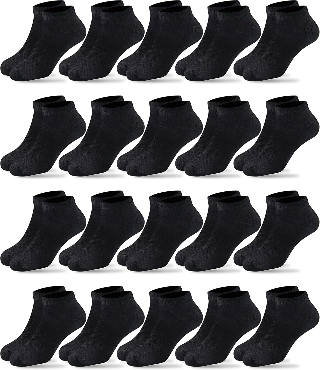 Duufin 20 Pairs Kids Socks Boys Girls Athletic Low Cut Kids Ankle Socks 4-15 Years Old