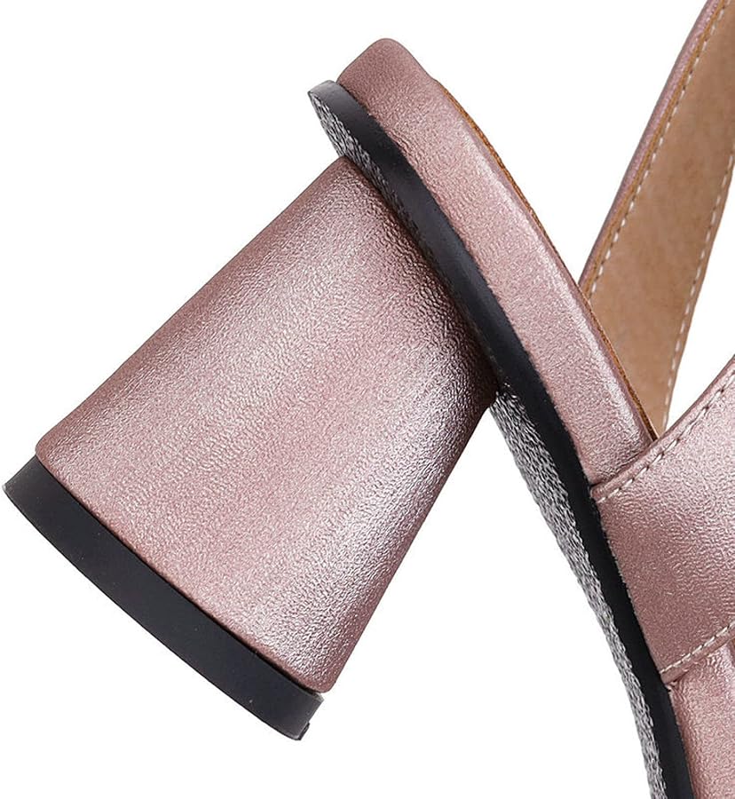Sandalias De Tacón Cuadrado 5 Cm Con Hebilla - Puntera Abierta, Sintéticas, Elegantes Para Fiesta Y Diario