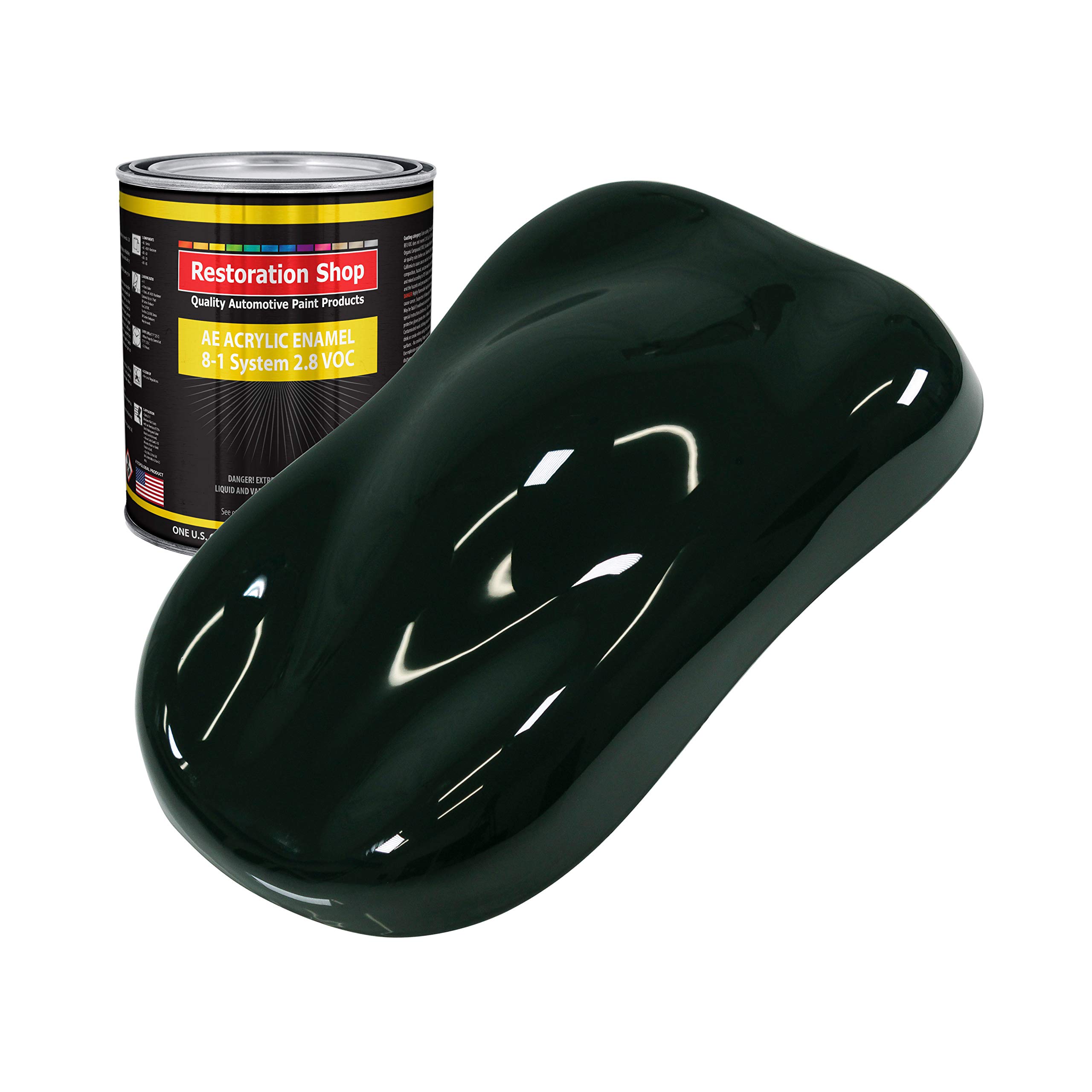 Restoration Shop - Rock Moss Green Acrylic Enamel Auto Paint - Quart Paint Color Only - Professional Single Stage High Gloss Automotive, Car, Truck, Equipment Coating, 2.8 VOC