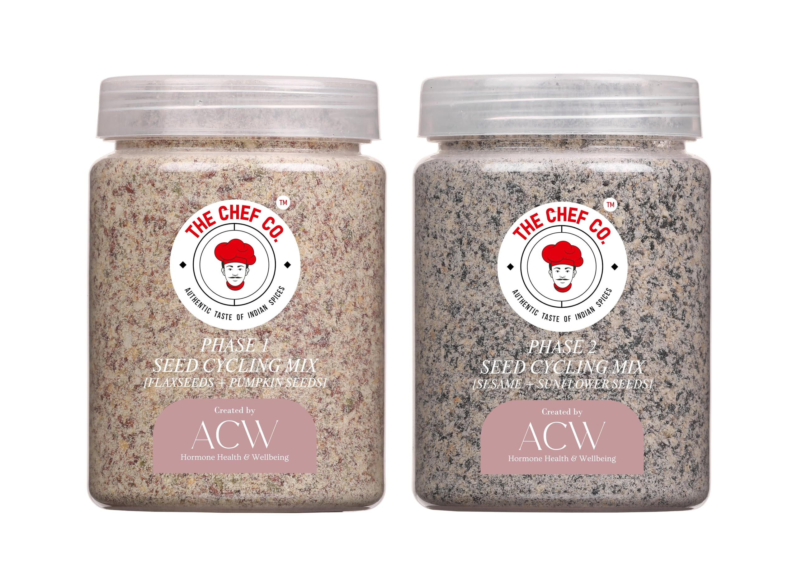 The Chef Co. & ACW Combo of Phase 1 (150gm) and Phase 2 (130gm) | Seed Cycling Mix | Appetite Control, Weight Management, Fiber Rich, Gut Health | PCOS, PMS, Irregular Periods, ACNE, Skin and Hair | Helps In Boosting Immunity | Flax Seeds and Pumpkin (B0D5R12VSZ) Amazon Price History, Amazon Price Tracker