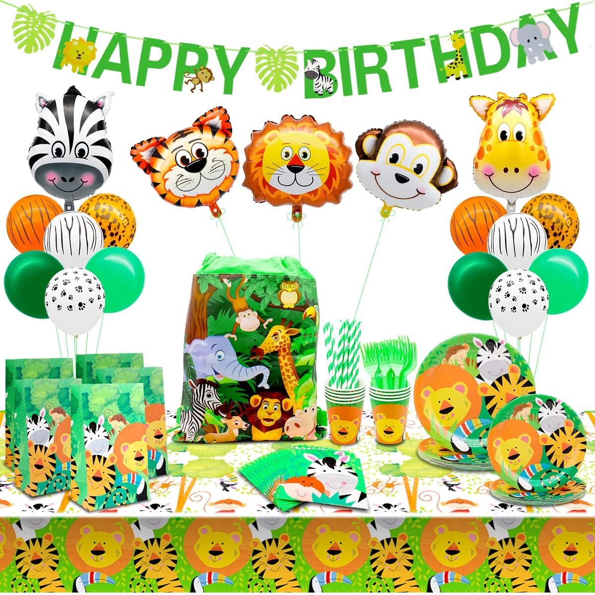 Jungle Party Supplies, Safari Birthday Decorations Safari Theme Balloons, Birthday