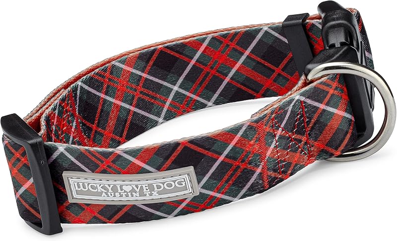 Coleira Larga para Cães Grandes Lucky Love Dog, 3,81 cm, Estampa Zuzu, Tamanho X-Large