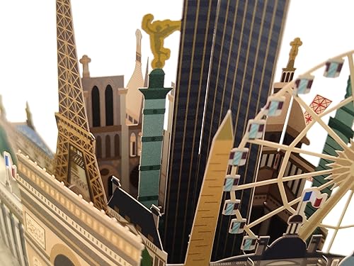 Miniatura 2 de ASVP Shop Paris Skyline - Tarjeta emergente hecha a mano, tarjeta de felicitación 3D con monumentos icónicos, tarjeta para amigos, tarjeta de feliz