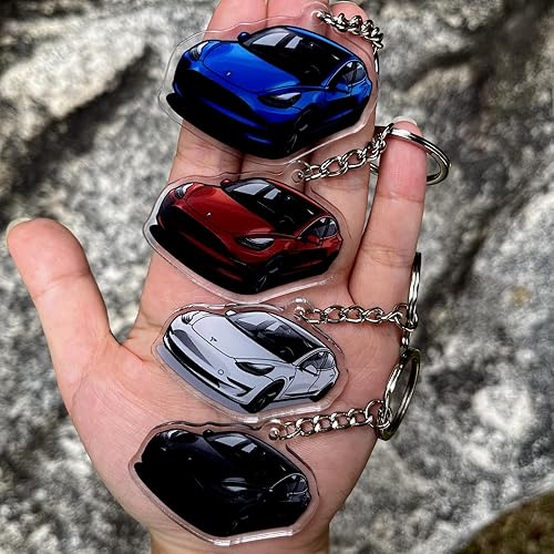 Miniatura 7 de KIKIMO Llavero para accesorios Tesla Model 3, llavero acrílico compatible con modelos 3 2017 2018 2019 2020 2021 2022 2023