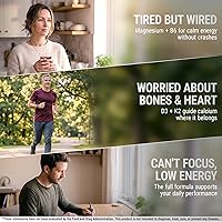 Vista 5 de Vitamina D3 K2 con glicinato de magnesio con vitamina B6 para una absorción mejorada Magnesio 1500mg D3 10,000 UI K2 (MK7) 200mcg Vitamina