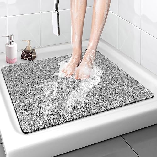 Miniatura 43 de Tapete de Ducha Tapete de Bañera Antideslizante - 32x32 Pulgadas, Tapete de Baño Suave y Cómodo con Orificios de Drenaje, Tapete de Baño de Masaje
