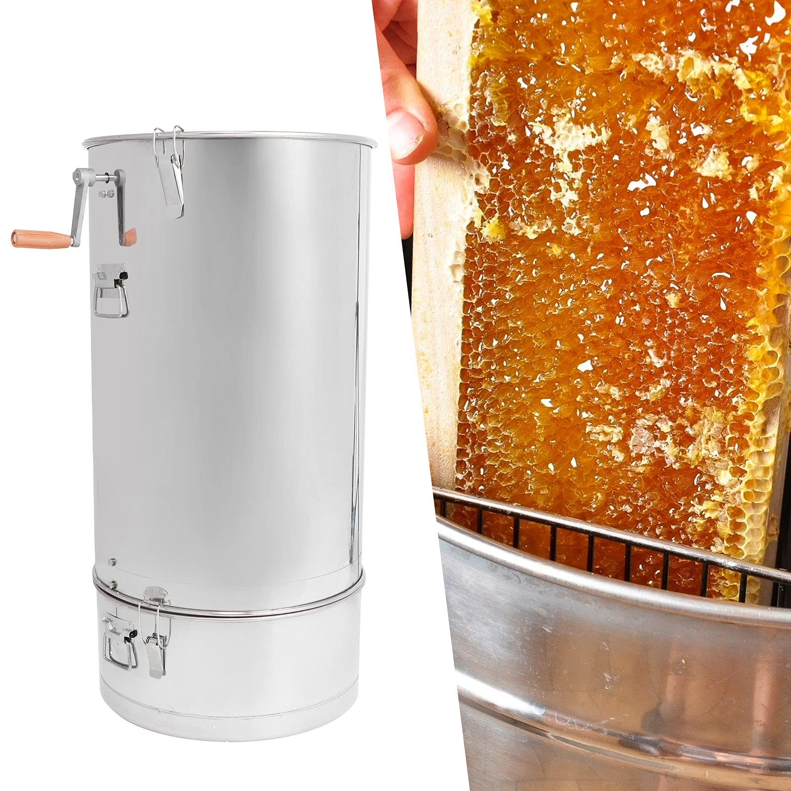 Extractor Manual de Apicultura, Separador de Alta Eficiencia para Apicultores, 35,0 X 18,1 X 18,1 Pulgadas, con Llave de de Filtro, ámbito de aplicación: Apicultores Profesionales