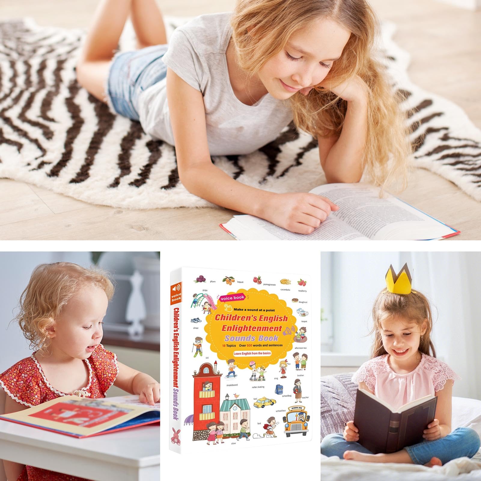 English Talking Book - Educational Reading Game for Preschool | Words Talking Interactive Audio Books with Fun Learning Activities & Engaging Storytelling for Kindergarten Library School Playtime and