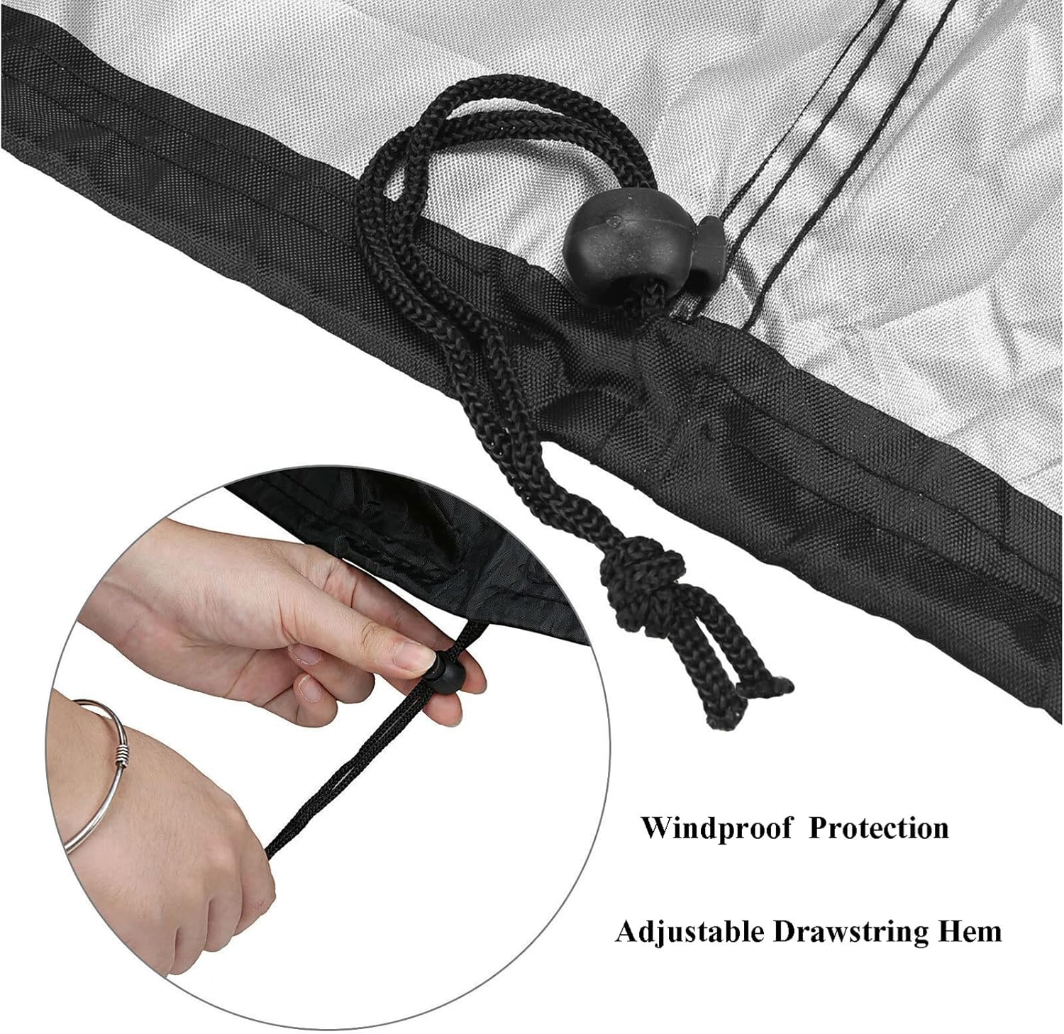 Patio Furniture Cover Waterproof Heavy Duty 48x24x28in, Outdoor Dining Table Cover Waterproof Rectangular, 420D Oxford Garden Furniture Covers Wind Dust Proof All Weather Protection