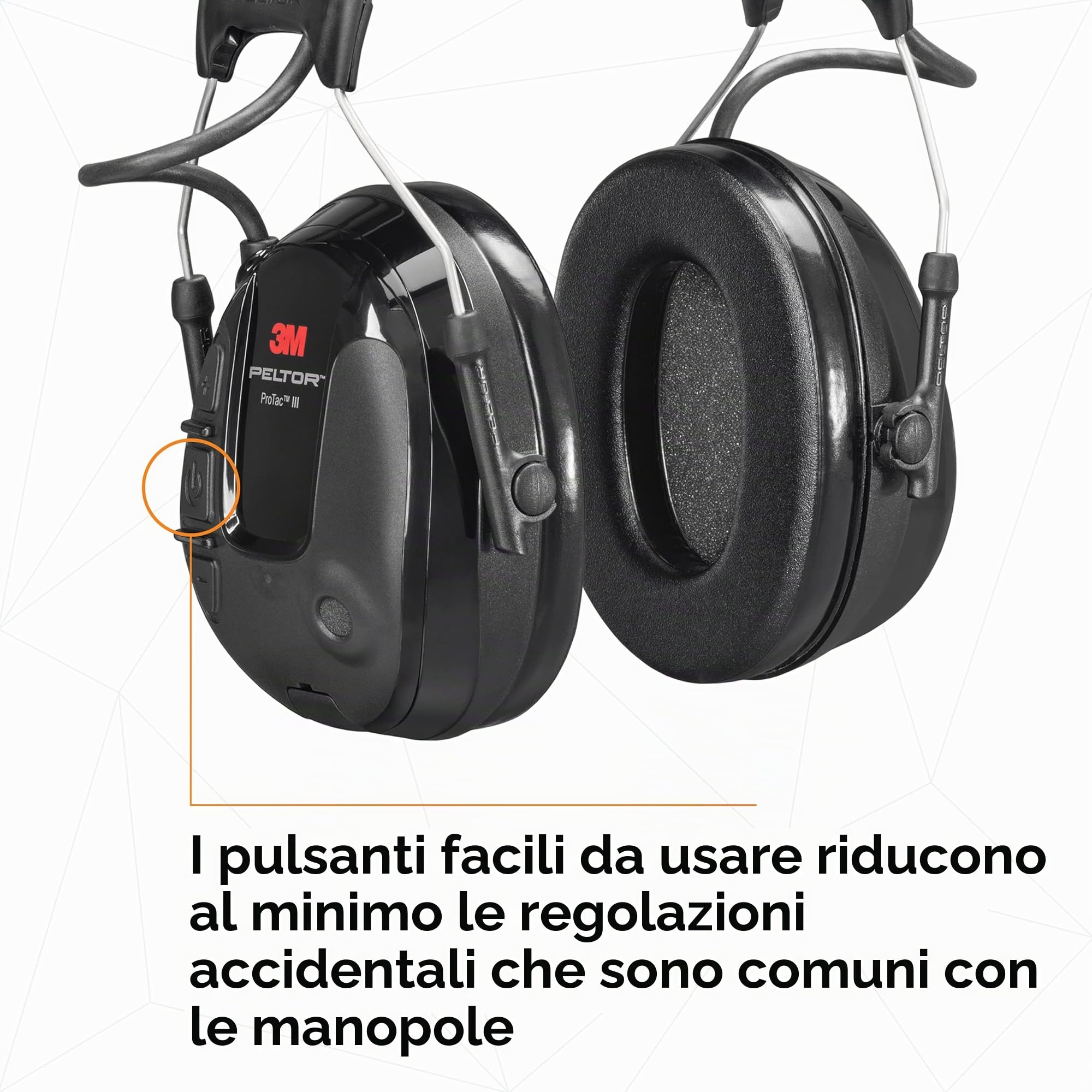 3M™ PELTOR™ ProTac™III Cuffia Protettiva, nero, 32 dB, con bardatura temporale, MT13H221A