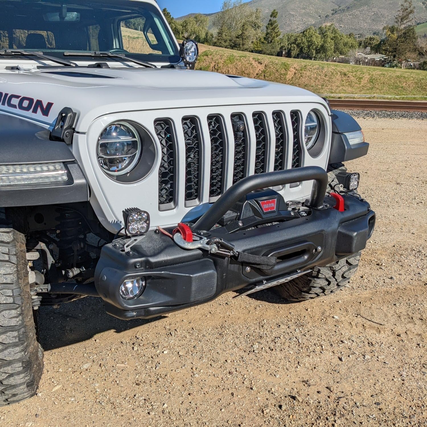 Front Steel Bumper Mid Hoop for Jeep Wrangler JL JLU and Gladiator JT with Rubicon Bumper | Grille Guard