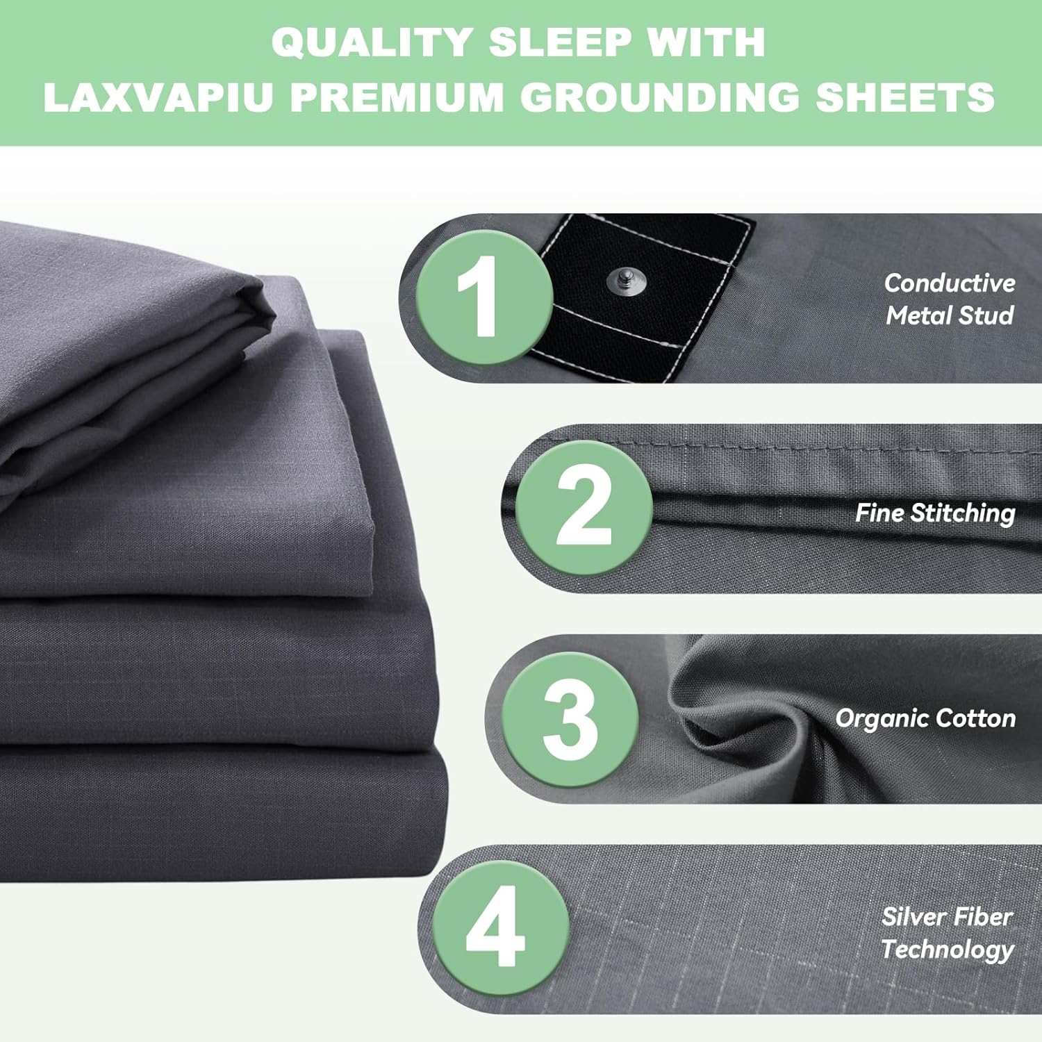 Grounding Sheets Twin Grounding Bed Sheet Cotton Silver Fiber Earth Connected Sheet for Sleep Pain Relief,39"x75" Flat Sheet with Cord