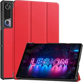 Protective Case for Legion Y700 Gen 5 8.8 Inch, 3-Fold Tablet Cover, Multi-Viewing Angles, Slim Light Shell, Red