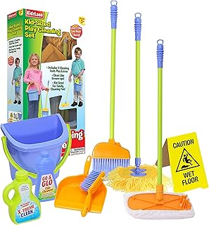 Kids Cleaning Set – Mini Housekeeping Toys Great for kids ages 2-4. Cleaning Supplies with Toy Broom/Duster/Brush/Dust Pan/Mop & More, “Hours of Fun & Pretend Play”