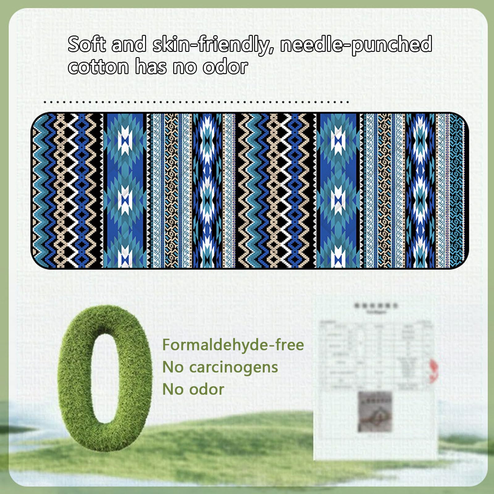 Coperta Picnic Impermeabile Pieghevole Grande Trapuntata Lavabile Lavatrice Per Escursioni Sull'erba Campeggio-Blue