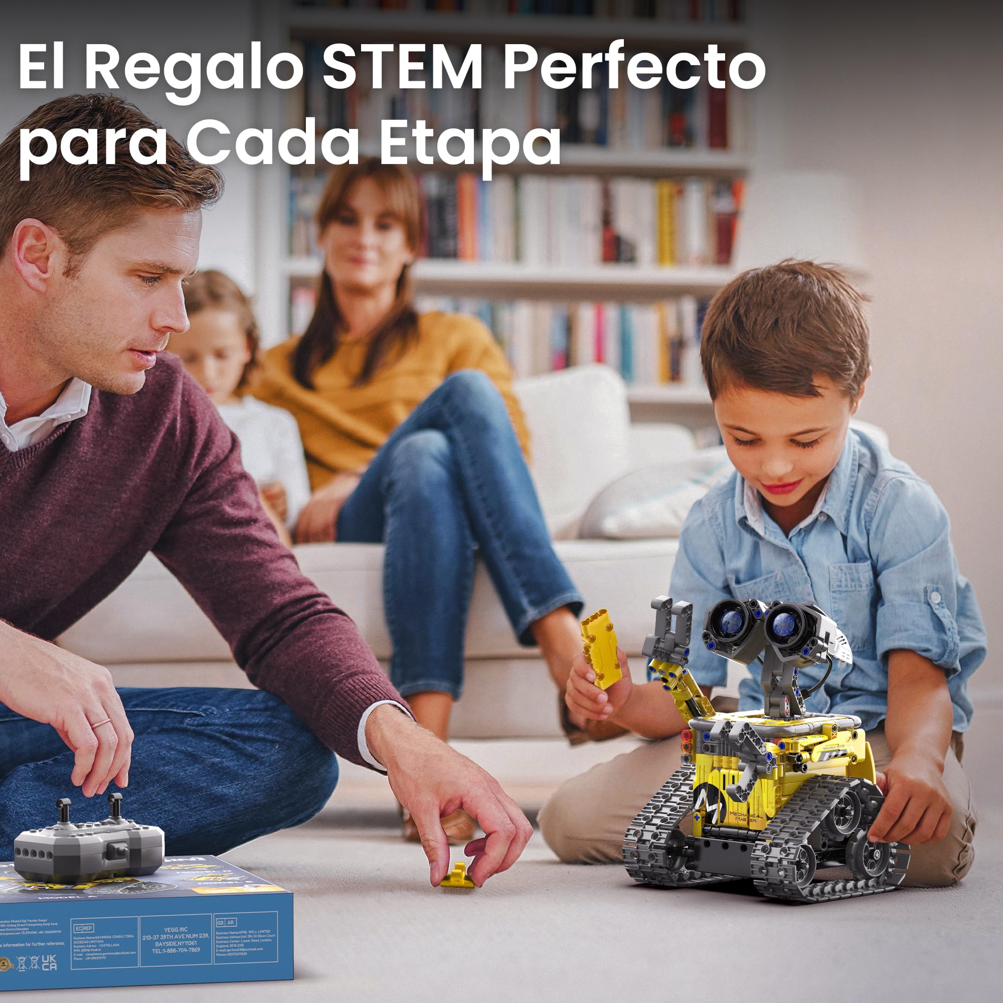 Sillbird 5 en 1 Kit de construcción de Robots con Mando a Distancia Stem Regalos para niños de 8-13 años, Codificación Juguetes Robóticos para Niños Cumpleaños（488 Piezas）