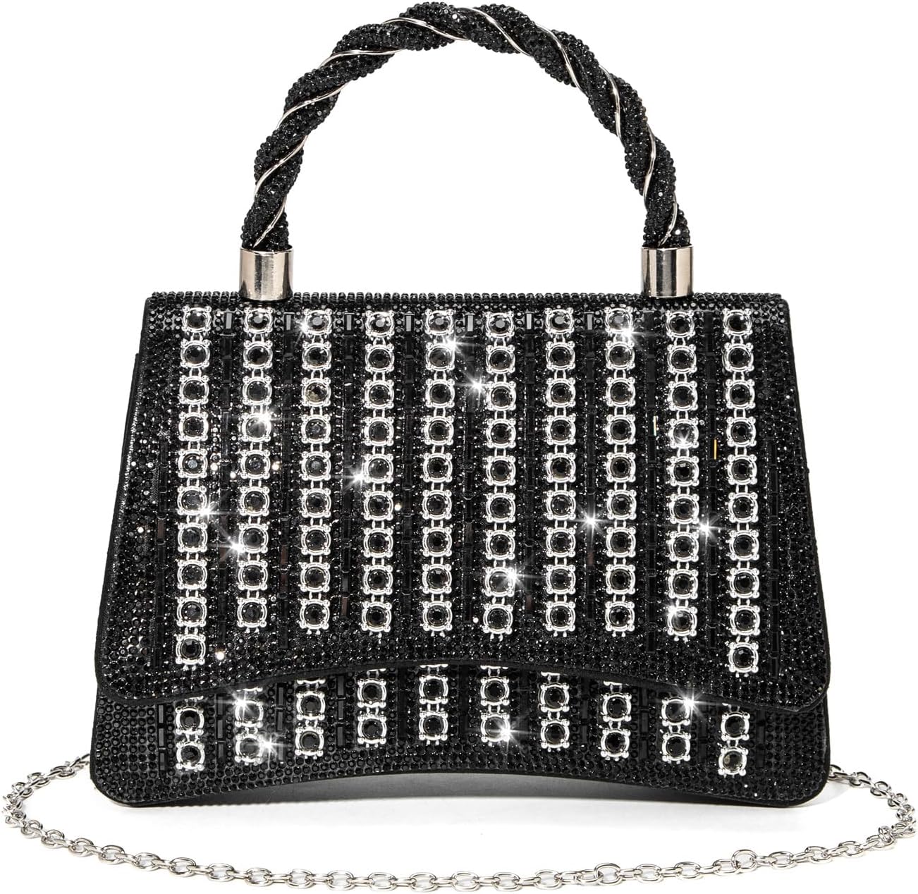 Rhinestones Clutch Purse for Women Sparkly Shoulder Bag and Handbags for Wedding Party Evening Crossbody Bag