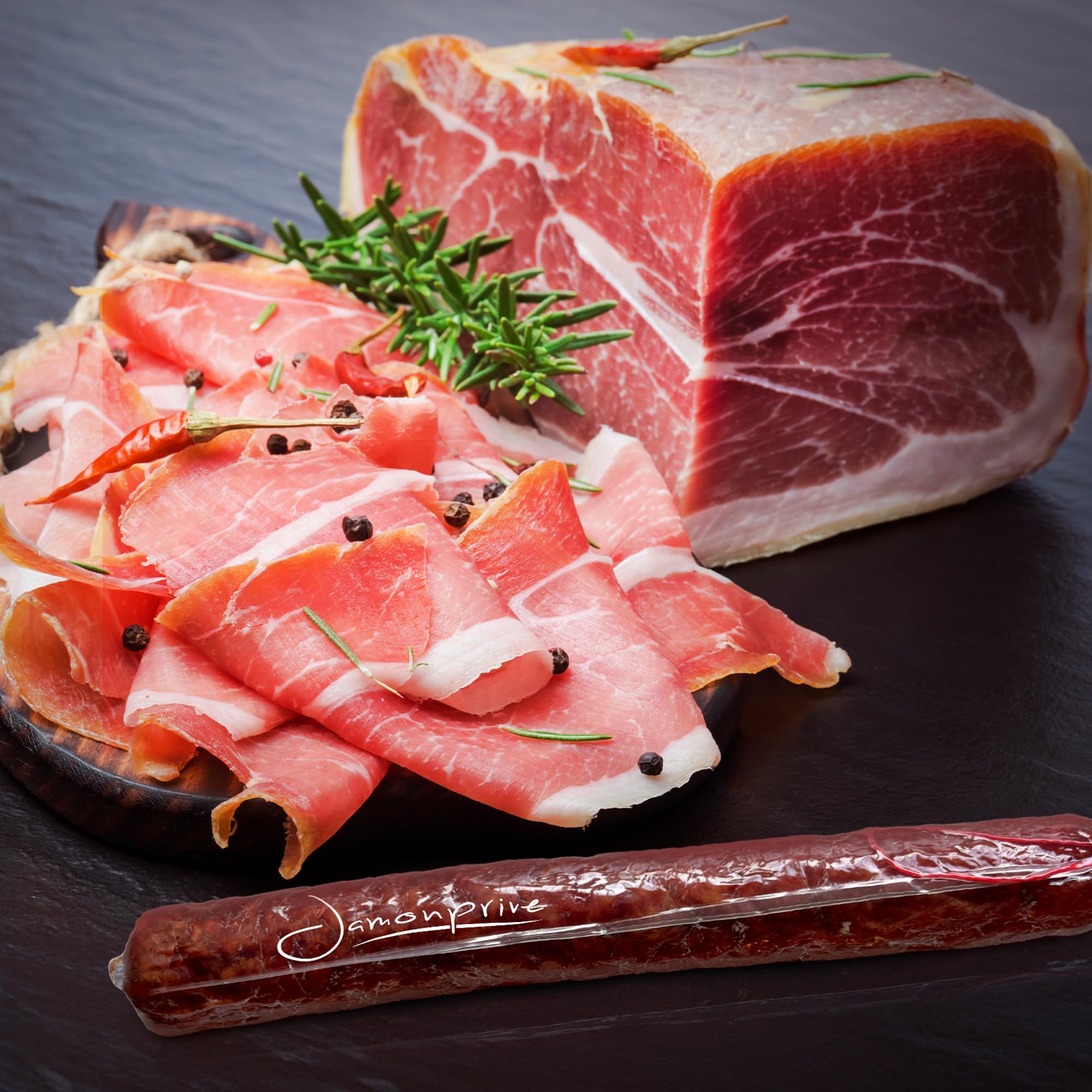 Jamon Serrano Deshuesado 1 Kg con Chorizo Ibérico – Mini Jamón Serrano – Sabor Tradicional Curado