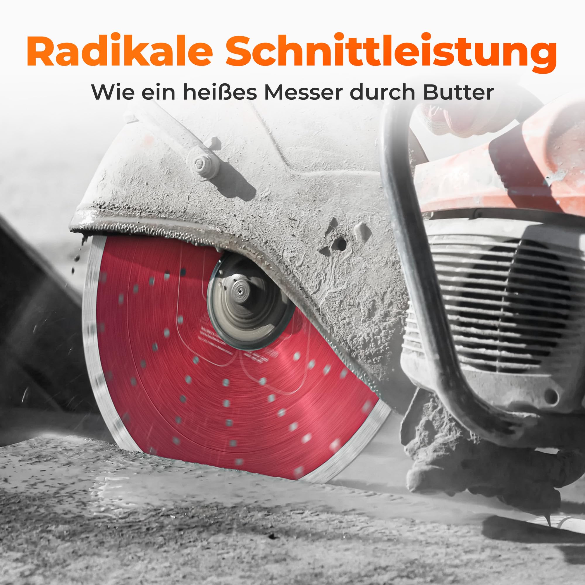 BAUBECK Diamanttrennscheibe 350 x 25,4 mm für Beton, Stahlbeton & Stein, Turbo Diamantscheibe, langlebige Profi Trennscheibe