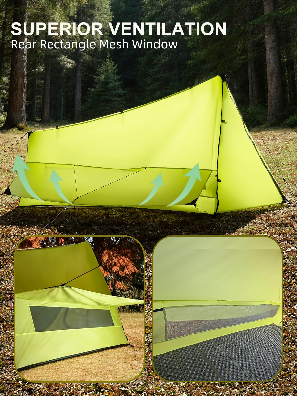 Amazon.com : TOMOUNT Ultralight Trekking Pole Tent for 1-2 Person