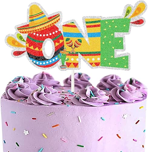 Decoración de fiesta mexicana para tarta, sombrero de maraca para el primer cumpleaños, decoración de fiesta de cumpleaños con temática mexicana de