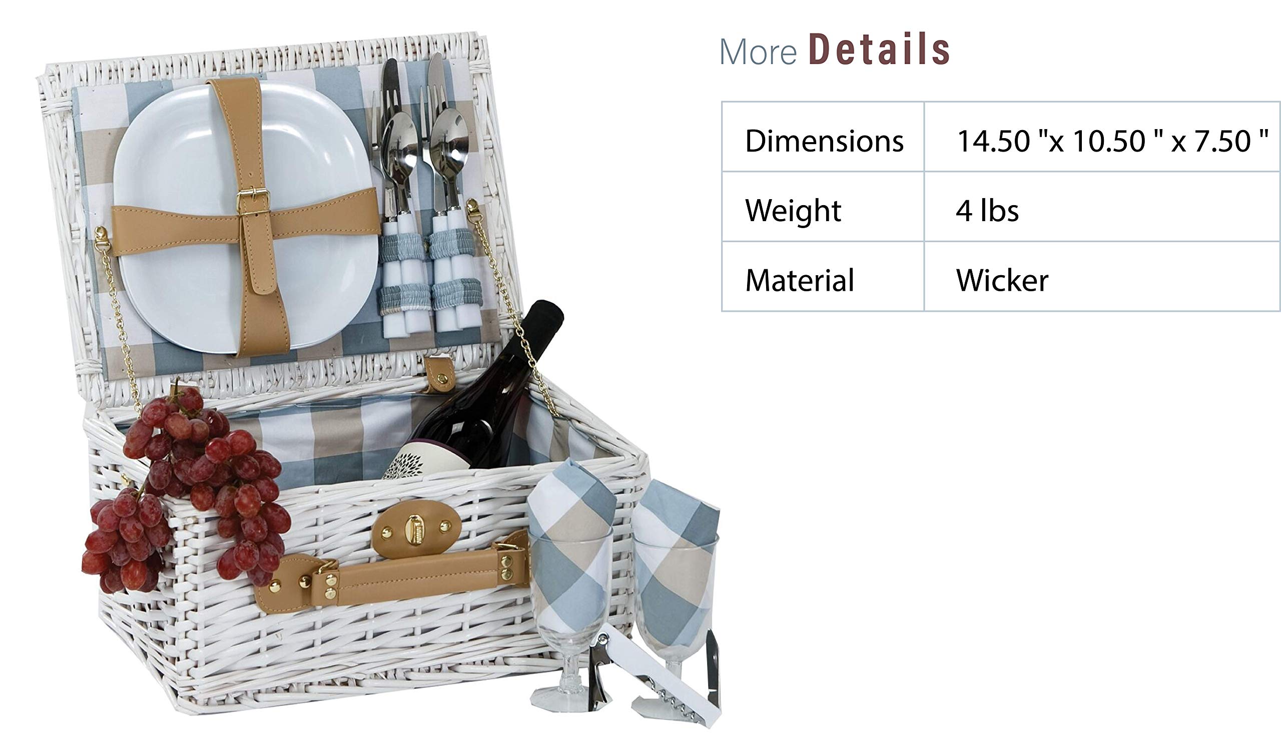 Boothbay dos persona cesta de Picnic