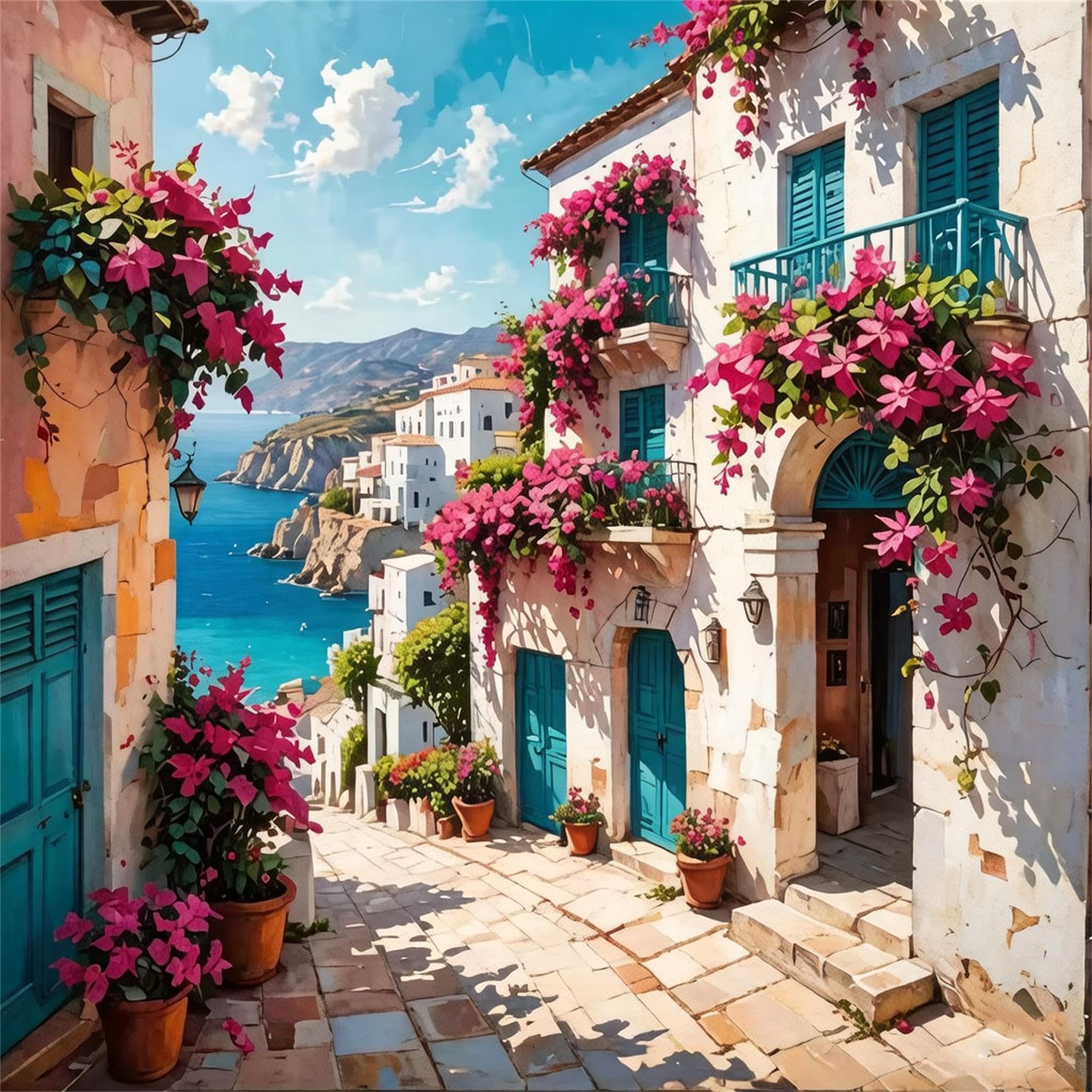 Nanjdian Wall Adults Paint By Number Kits,Painting By Number Kits On Canvas,Large Color By Numbers Adult Watercolor Gifts For Friends Decor (Wall)