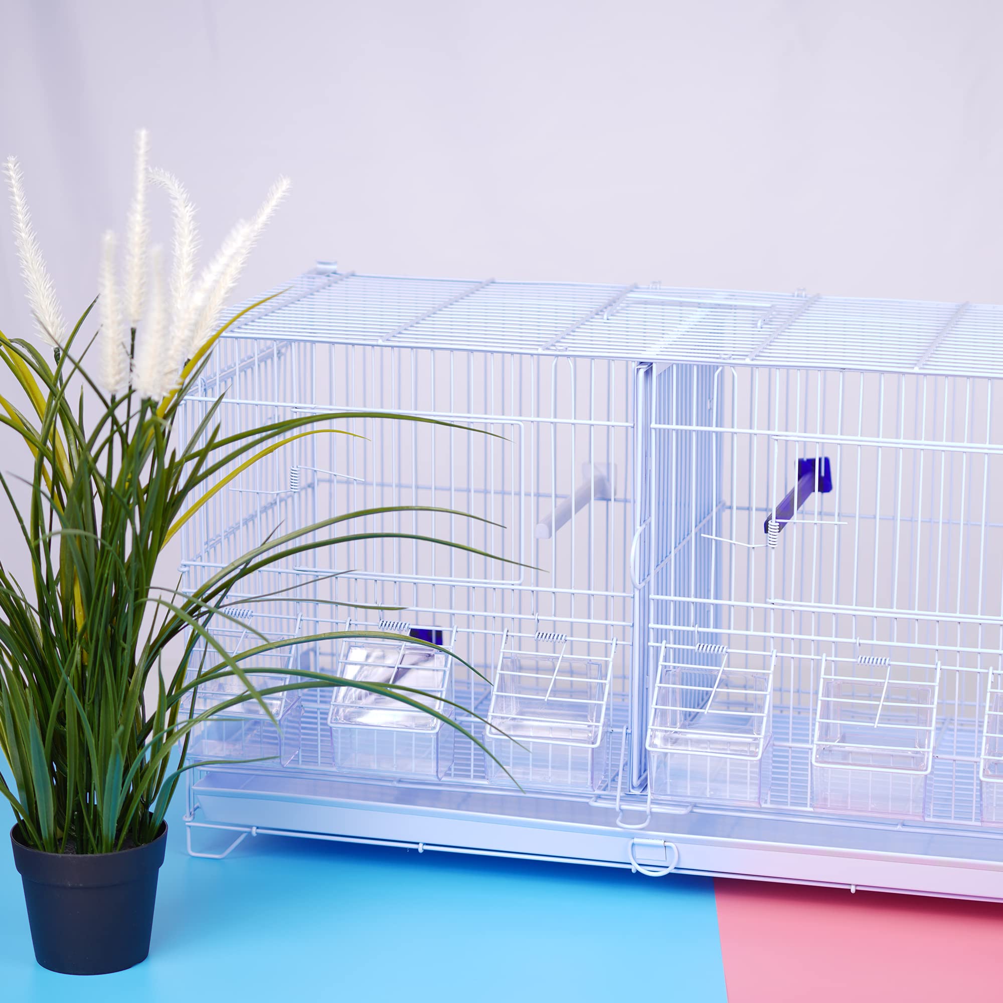 DZL® Jaula metálica de criar para pájaros (60 * 26 * 34cm M)
