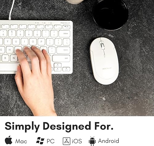 Miniatura 2 de Macally Ratón inalámbrico Bluetooth para Mac, MacBook ProAir, iPad y PC, clic silencioso y cómodo mouse inalámbrico - Ratón inalámbrico compatible