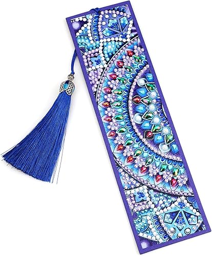 Marcapáginas de bricolaje, marcador de pintura de arte de diamante 5D VETPW 5D, kit de pintura por números para hacer regalos, marcapáginas de cuero