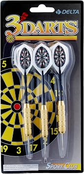 Delta Dart Arrow (3’ Set) - Steel Type + Brass Body + Colorful Wing - Dart Arrow Set, 22 GR