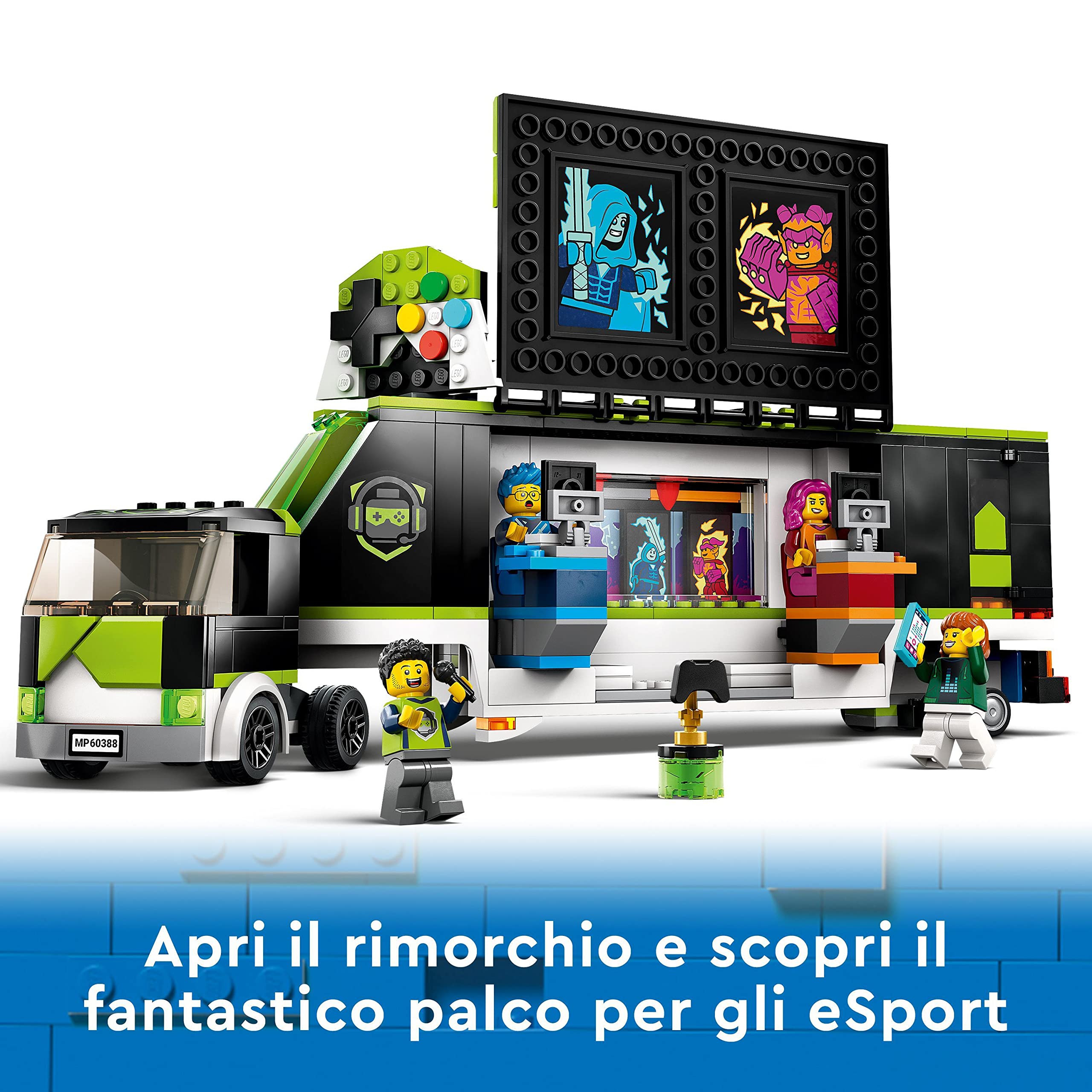 LEGO 60388 City Camion Dei Tornei Di Gioco, Set Con Veicolo Giocattolo Per I Fan Dei Videogiochi E Di ESport, Idee Regalo Per Bambini E Bambine