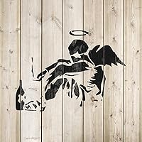 Vista 4 de Plantilla de ángel caído Banksy - Plantilla de Banksy, arte de pared de Banksy, impresiones de Banksy, arte de Banksy, plantilla de graffiti