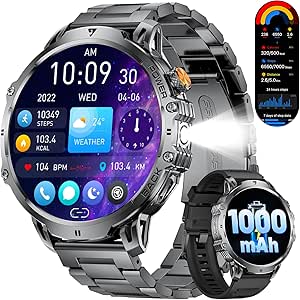 LIGE Militär Smartwatch Herren - 1000 MAh Akku, 1,85" Display, 110 Sportmodi