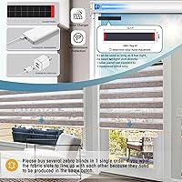 Vista 2 de SmartWings Persianas motorizadas de cebra, compatibles con HomeKit, Alexa, SmartThings, Google, persianas transparentes con control remoto, 50%