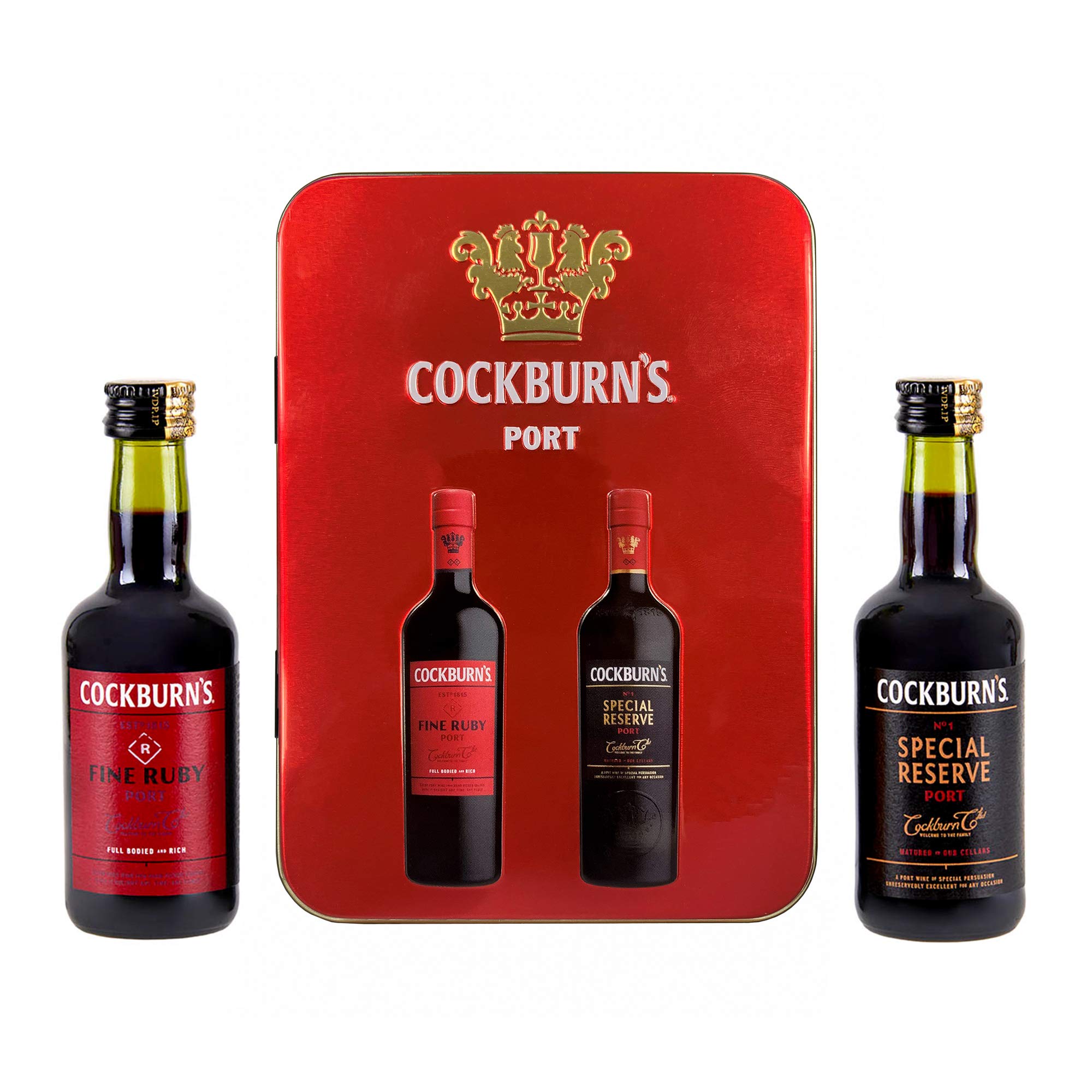 Cockburn's Port Tin - 2 x 5cl Miniature Bottles of Fine Port Wine