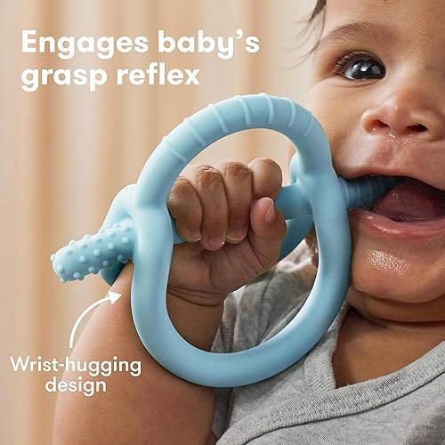 Miniatura 3 de Frida Baby Get-A-Grip BabyTeether para aliviar la dentición  Juguetes de dentición de silicona 100% de grado alimenticio para bebés de 0 a 6, 12 y