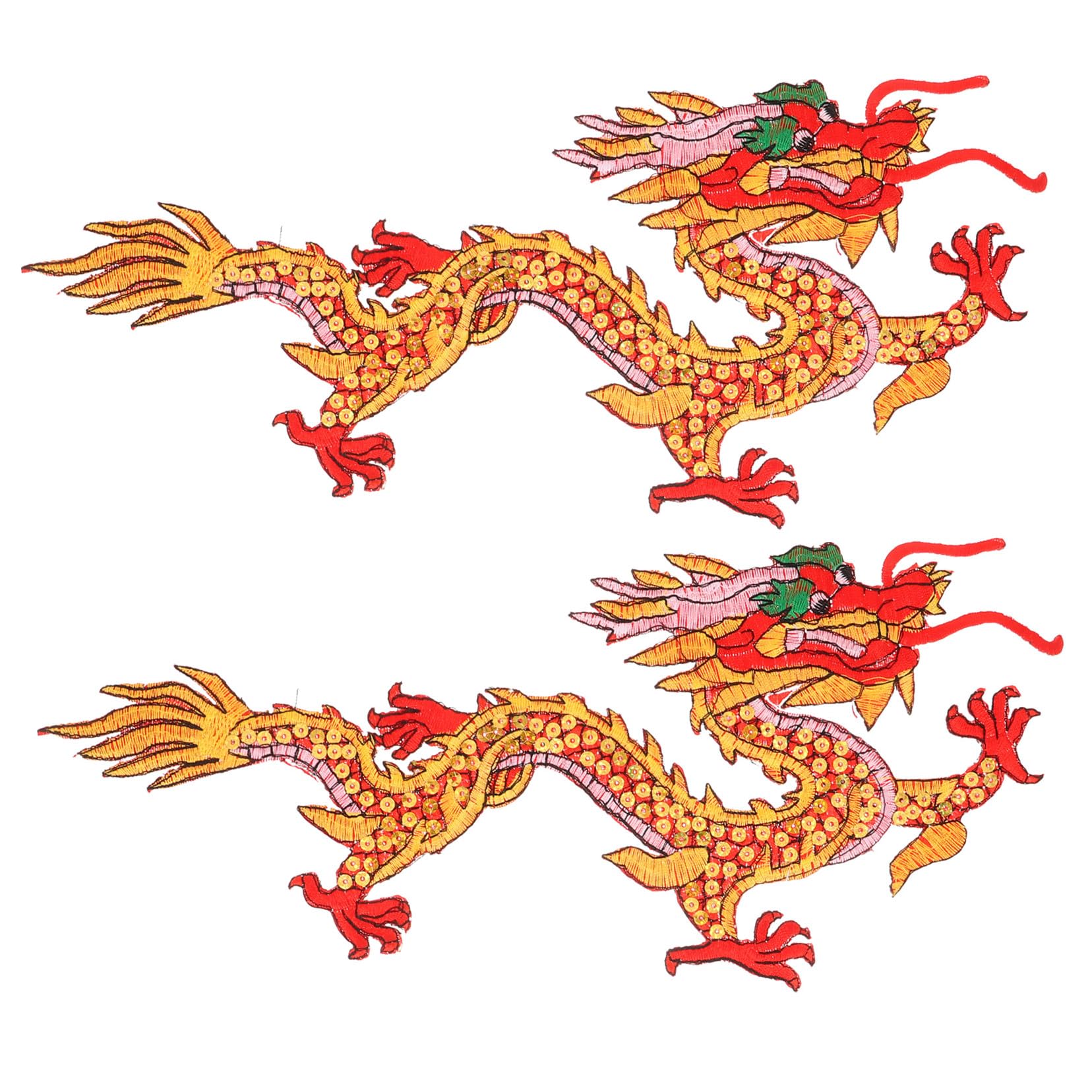 Patch brodé dragon thermocollant facile à appliquer pour réparer un habit