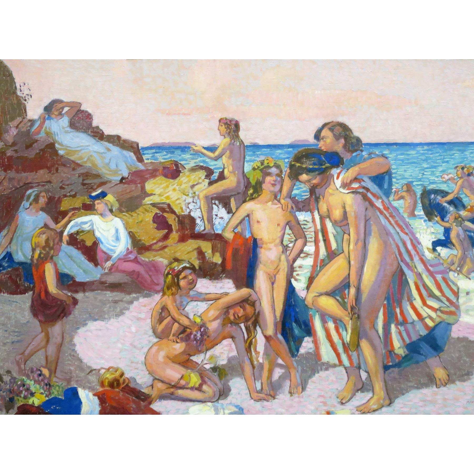 Denis Bacchus Ariadne Beach Seaside Family Bathroom Painting Large Print Poster Wall Art Decor Picture