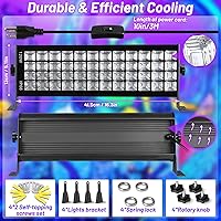 Vista 8 de Luces LED negras impermeables de 120 W, paquete de 4 barras de luz negra con cable de 10 pies e interruptor de encendido/apagado, luz negra IP66