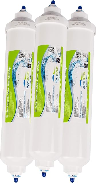 Aqualogis Water Filter Replacement for Samsung DA29-10105J DA29-10105J HAFEX/EXP, WSF-100, DA99 02131B, EF9603, HAIER LG Refrigerator Inline Water Filter (3pack)