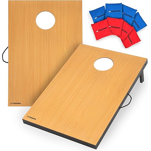 Triumph Premium 2x3 Cornhole Set - Includes 2 Portable, Scratch Resistant Bag Toss Boards and 8 Cornhole Bags