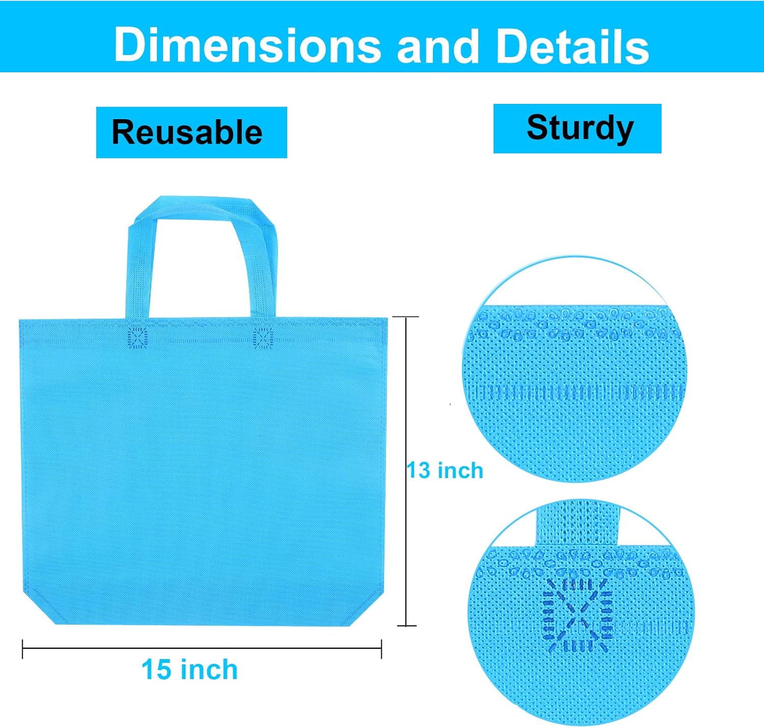 Reusable Gift Bag With Handles 22 Pcs Large Tote Bags Bulk 11 Colors for Shopping Groceries Birthday Party Favor Snacks DIY Painting Halloween Christmas Gift, 15 Inch ×13 Inch - Image 4