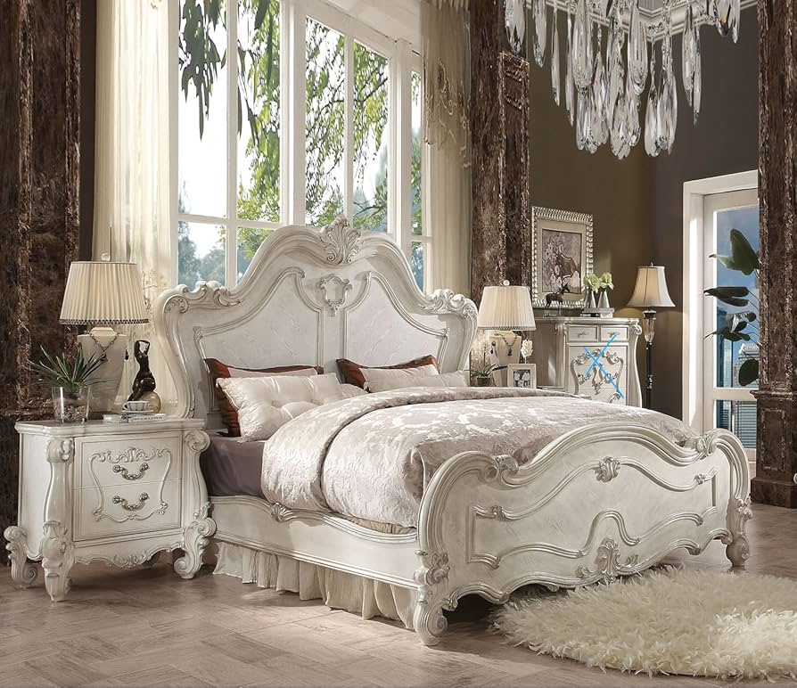 white antique様 Amazon.com: Transitional Bedroom Set Includes Panel Bed, 2 x