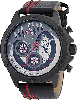 ساعة كاجوال بعرض انالوج بعقارب للرجال من نافي فورس - موديل 9110 b-r-b