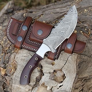 Handmade Damascus Steel Tracker knife 10 inches - Hunting knife Perfect Grip With Red Micarta Handle - Horizontal Carry knife Scout Carry Knife - Handmade Survival knife - Generic