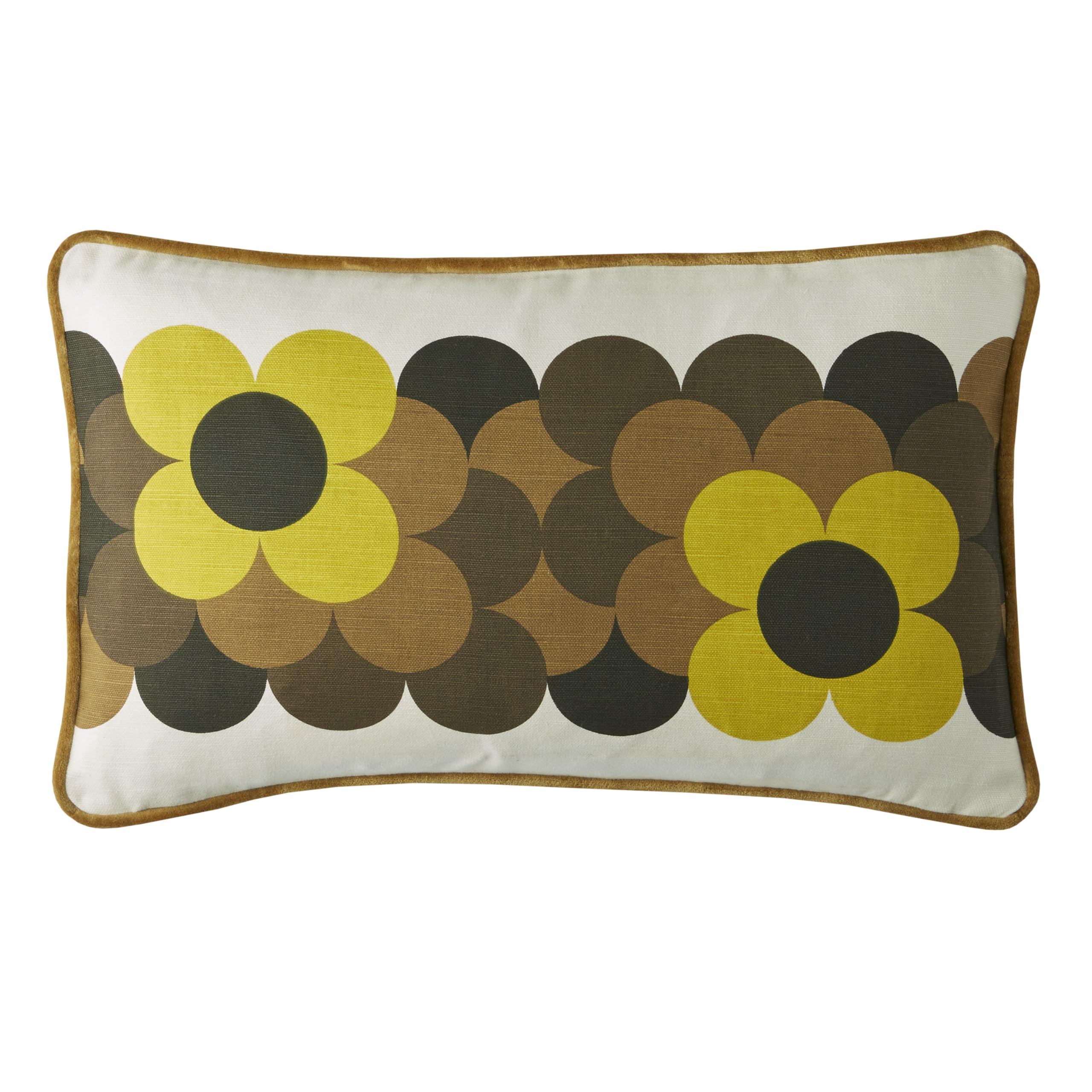 Orla Kiely Cushion - Retro Flower Stripe - 100% Cotton 30cm x 50cm (Dune: 30cm x 50cm)