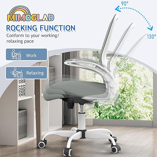 Miniatura 5 de Mimoglad Silla de oficina en casa, silla de escritorio con respaldo alto, silla ergonómica de malla para computadora con soporte lumbar ajustable y